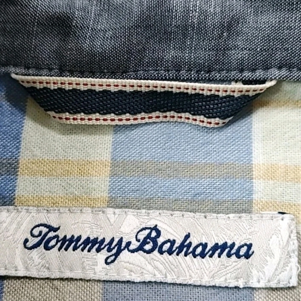 Tommy Bahama Flannel Shirt Men Small Blue Plaid Button Down Preppy Coastal - Picture 10 of 13